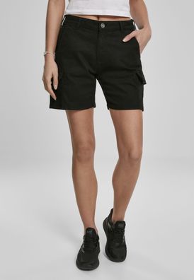 Urban Classics Damen Shorts Ladies High Waist Cargo Shorts Black
