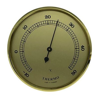 SELVA Thermometer Einbau-Wetterinstrument, Durchmesser 65 mm, gold