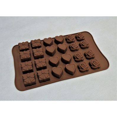 Silikonform für Schokoladen-Pralinen Mix ca.: 22 x 14 cm