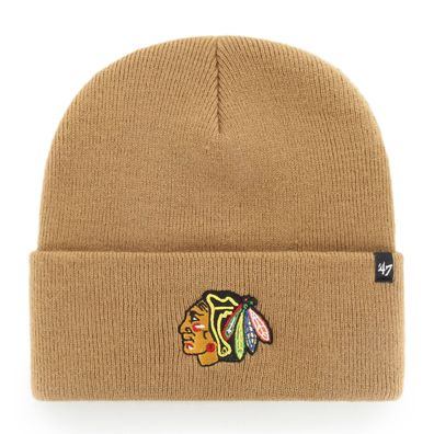 NHL Chicago Blackhawks ´47 Wollmütze Winter Cuff Knit Haymaker Camel 196505462532