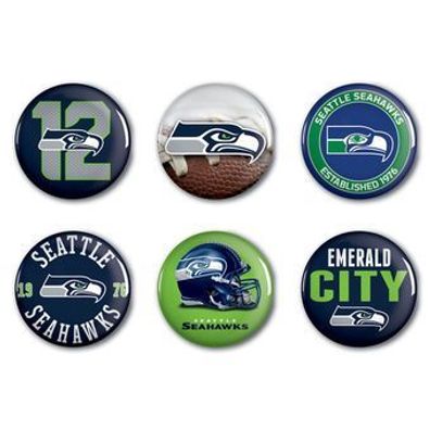 Seattle Seahawks Button 6er Pack American Football
