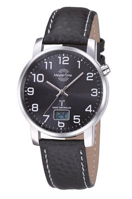 MasterTime Herren-Funkuhr Basic, schwarz - MTGA-10576-24L