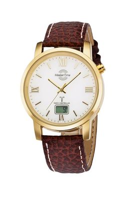 MasterTime Herren-Funkuhr Basic, gold - MTGA-10298-13L