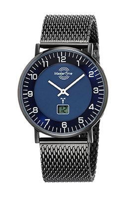 MasterTime Herren-Funkuhr Advanced, schwarz/ blau - MTGS-10559-32M