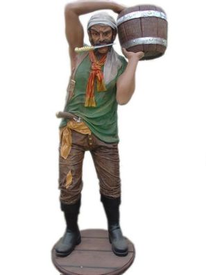 Pirat mit Eimer lebensgroß 190cm für draußen aus GFK
