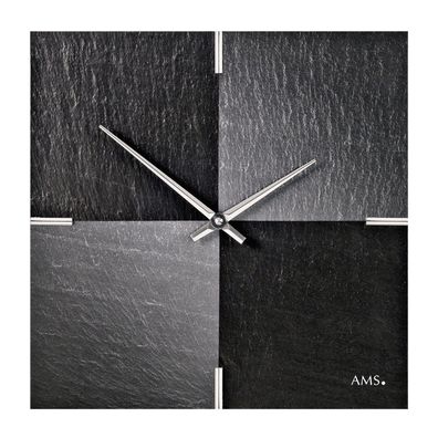 AMS Quarz-Wanduhr Naturschiefer