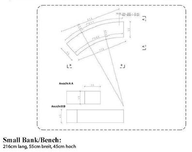 Designer Bank lebensgroß 55cm für draußen aus GFK