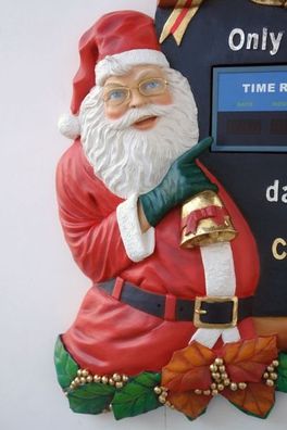 Weihnachtsrelief mit Santa Claus und Countdownfunktion lebensgroß 97cm für draußen au