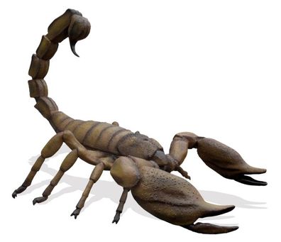 Skorpion mit Bodenbefestigung (Metalllaschen) ébergroß XXL 260cm fér draußen aus GFK