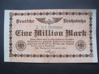 Deutsche Reichsbahn Banknote eine Millionen Mark 1923 (AB 534)