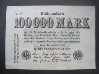 Deutsche Reichsbanknote 100000 Mark 1923 (AB 867)