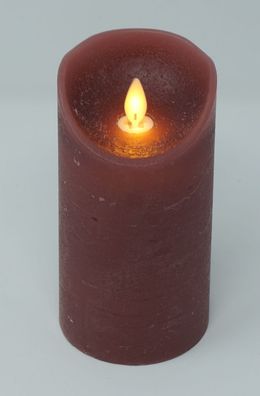 LED echtwachs Stumpenkerze 15 cm ANTIC ROSA Timer bewegliche Flamme Kerze Teelicht