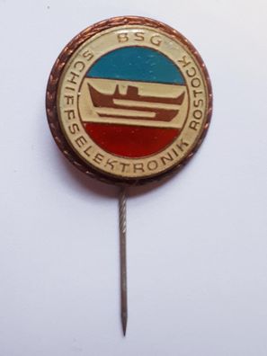 DDR Abzeichen Anstecknadel BSG Schiffselektronik Rostock