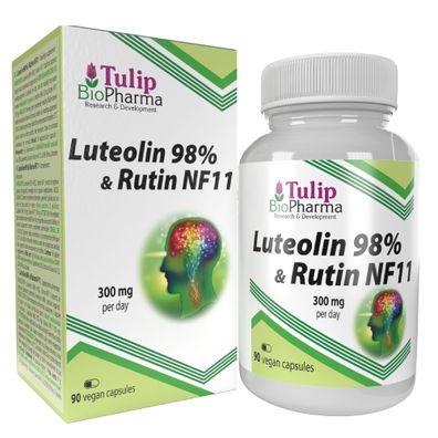 Tulip Luteolin 98% + Rutin 90 Vegan Kapseln, Laborgeprüft, Hochdosiert