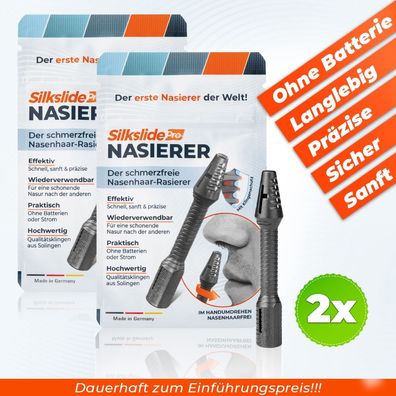 Silkslide Pro® - 2er-Set - Nasenhaartrimmer Nasenhaarschneider Nasenhaarrasierer