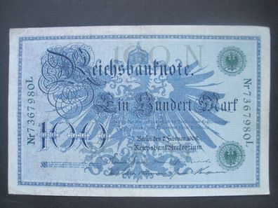 Deutsches Reich Reichsbanknote 100 Mark 1908 (GB 705)