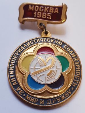 Abzeichen Anstecker Pin Weltfestspiele 1985 Moskau