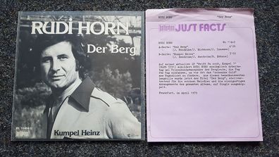 Rudi Horn [Mac Donald] - Der Berg/ Kumpel Heinz 7'' Single mit PROMO Sheet