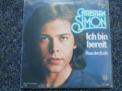 Christian Simon - Ich bin bereit 7'' Single Moderator Rockpop/ Billy Joel Cover