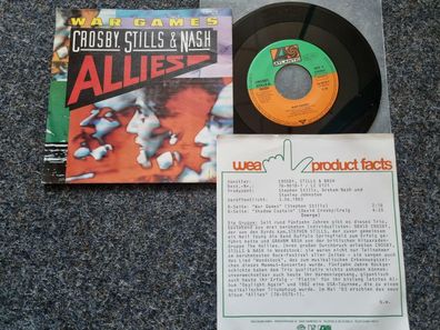 Crosby, Stills & Nash - War games 7'' Single Germany WITH PROMO FACTS
