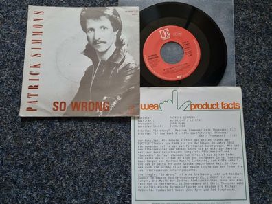 Patrick Simmons - So wrong 7'' Single Germany WITH PROMO FACTS