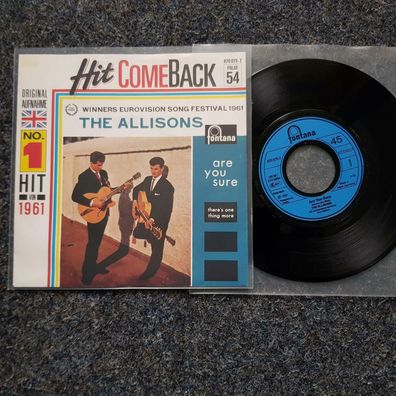 The Allisons - Are you sure 7'' Single/ Eurovision SONG Contest 1961