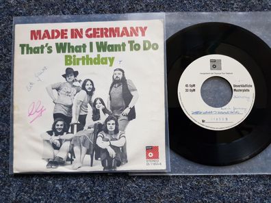 Made in Germany - That's what I want to do/ Birthday 7'' Single PROMO