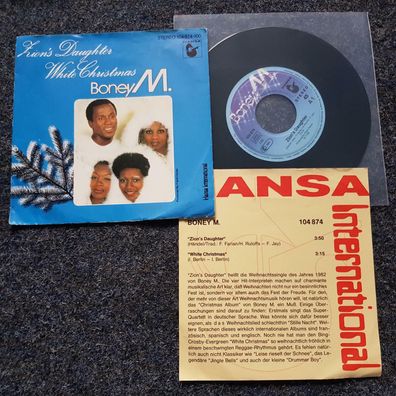 Boney M. - Zion's daughter/ White Christmas 7'' Single Germany WITH PROMO FACTS