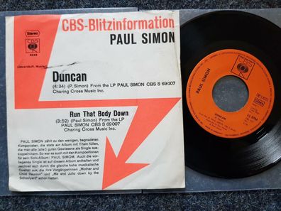 Paul Simon - Duncan 7'' Single PROMO Germany