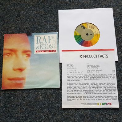 Raf/ Eros Ramazzotti - Anche tu 7'' Single WITH PROMO FACTS