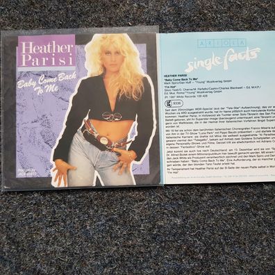 Heather Parisi - Baby come back to me 7'' Single Germany WITH PROMO FACTS