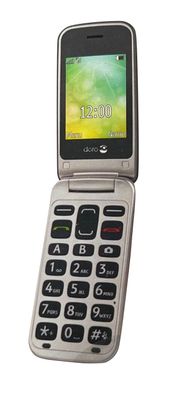 Doro 2424 Handy Senioren-Handy Klapphandy Seniorentelefon 7 cm 2,4" schwarz grau