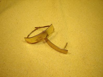 Splint Rechteck goldffarben glänzend 4,3 cm Hutschmuck Basteln Leder DIY