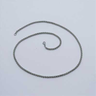 Halskette Edelstahl Weizenkette mit Karabinerverschluss L: 60 cm Stärke 3 mm