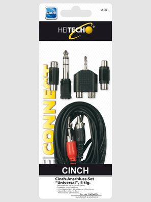 Heitech Stereo-Cinch-Anschluss-Set"Universal", 5 tlg. Adapter Buchse