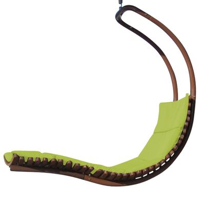 DESIGN Hängeliege Hängesessel Holz Modell NAV-SEAT-GRÜ Auflage grün ohne Gestell