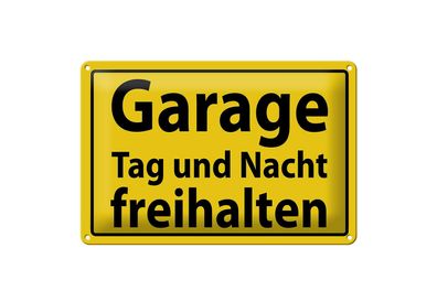 Blechschild Hinweis 30x20cm Garage Tag und Nacht freihalten Deko Schild tin sign