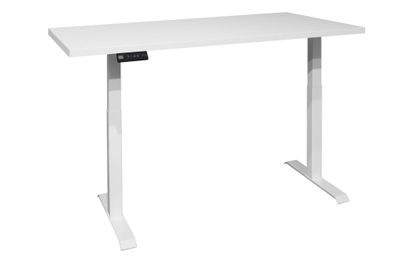 Schreibtisch höhenverstellbar elektrisch Edithe weiß/ weiß matt lack 14246