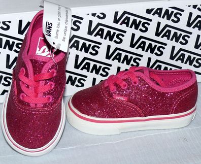 Vans Authentic Glitter T'S Canvas Kinder Schuhe Sneaker EU 21 Rosy True White