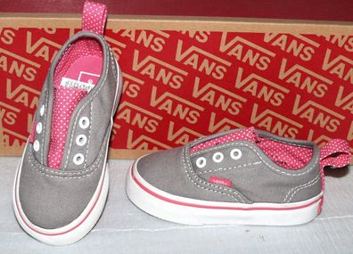 Vans Authentic SLIP-ON Canvas Kinder Schuhe Sneaker EU 21 Polka Dot Gray Pink