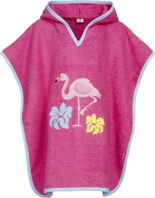 Playshoes Kinder Badetuch Frottee-Poncho Flamingo Pink