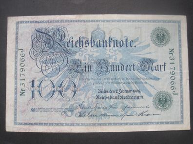 Deutsches Reich Reichsbanknote 100 Mark 1908 (GB 143)