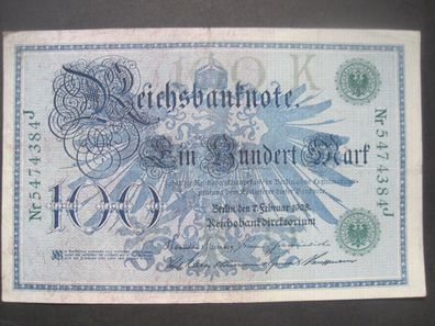 Deutsches Reich Reichsbanknote 100 Mark 1908 Grüner Siegel (GB 371)