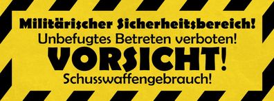 Blechschild Warnschild 27x10 cm Militärischer Sicherheitsbereich Schild tin sign