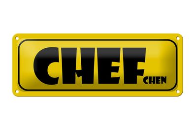 Blechschild Spruch 27x10 cm Chef(chen) Metall Deko Schild tin sign