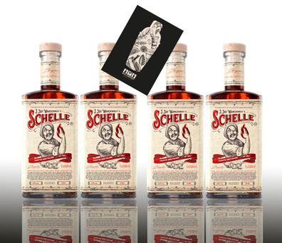 Die Schelle 4x 0,5L (33% Vol) 4er Set Pikanter Kräuterlikör mit Chili