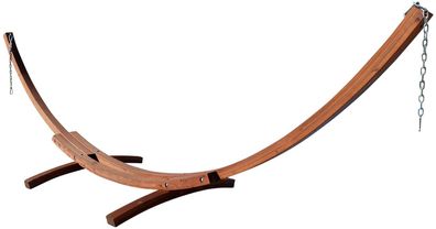 410cm Luxus Hängemattengestell Holz aus Lärche Edelstahl-Ketten Karabiner Schrauben