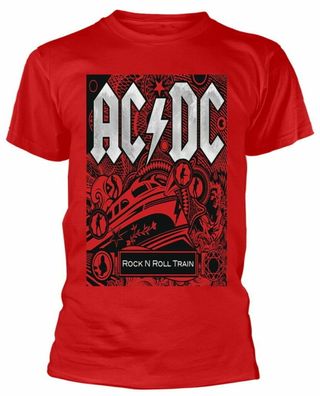 AC/ DC Rock N Roll Train Red T-Shirt 100% offizielles Merch Neu New