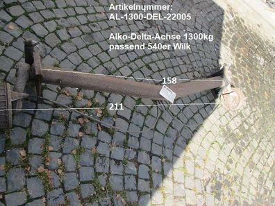 Alko Delta-Achse gebr. ca 211cm (zB Wilk 540er) 1300kg