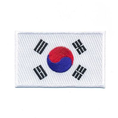 80 x 50 mm Südkorea Flagge Korea Seoul Flag Patch Edel Aufnäher Aufbügler 1193 X